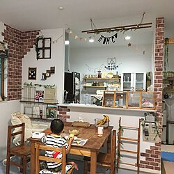 部屋全体/建売住宅/端材 DIY/こどもと暮らす/カフェ風目指してます♡...などのインテリア実例 - 2017-06-08 18:39:03