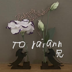 棚/一輪挿し/トルコキキョウ/raiann兄さんのお誕生日/RCの出会いに感謝♡...などのインテリア実例 - 2023-10-22 00:01:17