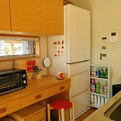 キッチン/狭いスペースを生かしたい/整理整頓/収納棚/キッチンカウンター...などのインテリア実例 - 2017-02-26 21:47:55