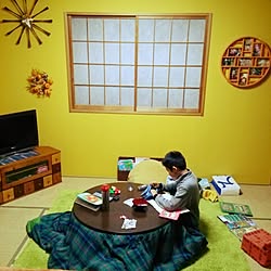 部屋全体/和室/丸コタツ/WALPA壁紙/こどもと暮らすのインテリア実例 - 2015-12-07 17:00:56