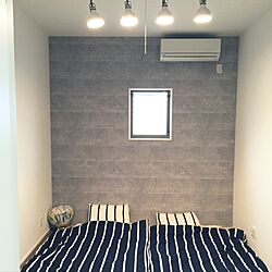 ベッド周り/コンクリート風壁紙/IKEA/モノトーンのインテリア実例 - 2016-11-03 10:31:06