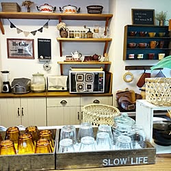 キッチン/インスタ→slow.life.works/見せる収納/断捨離中/竹かご...などのインテリア実例 - 2015-07-30 11:25:54