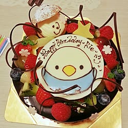 インコ/セキセイインコ/インテリアじゃなくてごめんなさい/誕生日/ケーキのインテリア実例 - 2014-10-12 21:40:08