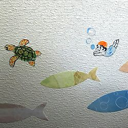 お魚ステッカー/リビングの壁/壁/天井のインテリア実例 - 2017-05-14 18:24:46