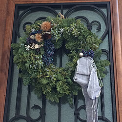 玄関/入り口/クリスマスディスプレイ/クリスマスリース/リクシルの玄関ドアのインテリア実例 - 2017-12-07 14:44:09