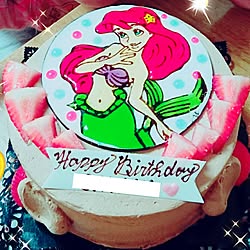 キッチン/バースデーケーキ.｡.:✽・ﾟ/♡Happy Birthday♡/アリエル/キャラケーキ...などのインテリア実例 - 2017-01-18 16:39:54