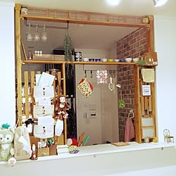 キッチン/DIY/セリア/転写シール/ディアウォール棚...などのインテリア実例 - 2016-04-01 16:03:06