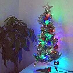 リビング/LEDはにとりのセールでゲット/クリスマスを長年彩る/星とツリーは年代物/飾りはほぼ100均。...などのインテリア実例 - 2015-11-13 06:37:54
