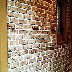 玄関/入り口/DIY/#壁紙/#リアルレンガのインテリア実例 - 2017-06-25 18:53:04