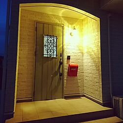 玄関/入り口/マイホーム記録/赤いポスト/緑のドア/LIXIL...などのインテリア実例 - 2016-10-10 21:49:58