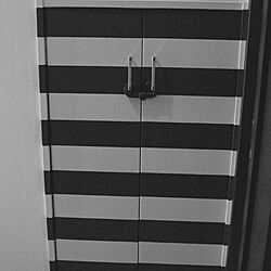 壁/天井/階段下収納/ドア/マスキングテープ/白黒...などのインテリア実例 - 2014-04-21 14:18:48
