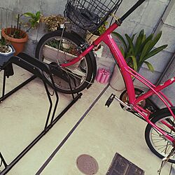 自転車置き場/自転車/ピンクの自転車/玄関/入り口のインテリア実例 - 2016-09-01 11:11:12