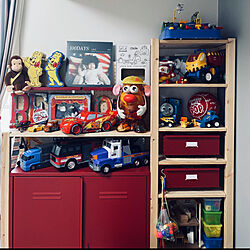 子供部屋男の子/おもちゃ収納/IKEA/棚のインテリア実例 - 2021-05-16 08:29:26