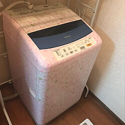 洗濯機/可愛い/桜/リメイクシート/ダイソー...などのインテリア実例 - 2019-03-07 03:07:34