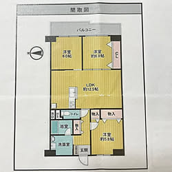 部屋全体/築40年以上/3LDK/間取り図/夫婦生活のインテリア実例 - 2023-08-15 19:28:53