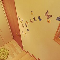 蝶々/壁紙ステッカー/階段/階段の壁/壁/天井...などのインテリア実例 - 2015-08-29 18:40:48