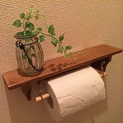 バス/トイレ/トイレットペーパーカバー/セリア/ハンドメイド/フェイクグリーン...などのインテリア実例 - 2015-02-28 18:51:10