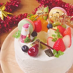 キッチン/クリスマス/シフォンケーキ/手作り/ケーキ...などのインテリア実例 - 2017-01-23 03:35:23