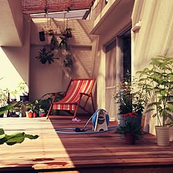 部屋全体/outdoor room/観葉植物/デッキのインテリア実例 - 2015-09-03 21:48:10