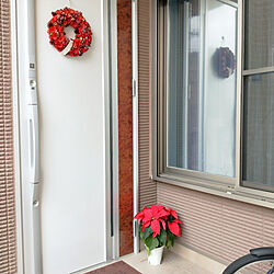 玄関/入り口/クリスマス/クリスマスリース/ポインセチアのインテリア実例 - 2020-11-25 10:44:02