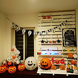 玄関/入り口/ハロウィン/マイホーム/DAISO＆セリア＆雑貨/玄関インテリア...などのインテリア実例 - 2017-09-16 22:19:11