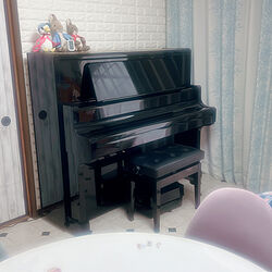 アップライトピアノ/ピアノがある部屋/クッションフロアDIY/心地よく暮らす工夫/好きなものに囲まれて暮らす...などのインテリア実例 - 2023-06-15 08:04:39
