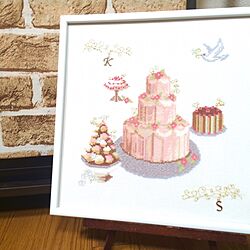 クロスステッチ刺繍/クロスステッチ/ウエディングケーキ/ケーキ屋さん/ケーキ屋さんごっこ...などのインテリア実例 - 2016-12-12 12:52:32