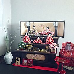 部屋全体/雛人形/桃の花/花瓶のインテリア実例 - 2016-02-11 13:39:54