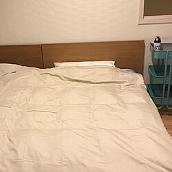 ベッド周り/ワゴン/IKEA/シングルとセミダブル/無印良品...などのインテリア実例 - 2017-06-16 21:43:11