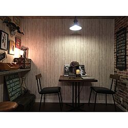 机/カフェテーブル/カフェ風/ダイニング/壁紙DIY...などのインテリア実例 - 2017-04-24 02:17:05