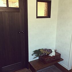 玄関/入り口/ドライフラワー/飾り窓/リビングドア/ドアのインテリア実例 - 2017-02-18 22:54:55