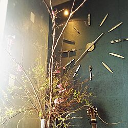 壁/天井/桜/時計DIY/壁色/ダークウォール...などのインテリア実例 - 2016-02-29 05:58:19