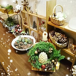 玄関/入り口/ハンドメイド/ダイソー/DIY/クリスマス...などのインテリア実例 - 2015-12-14 21:31:06