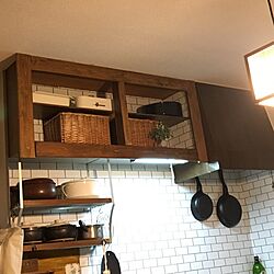 キッチン/とうのカゴ/ヒノキすのこ板/フェイクグリーン/DIYのインテリア実例 - 2016-12-21 18:12:04