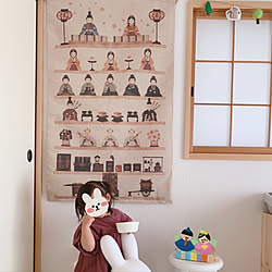 タペストリー/ひなまつり/和室を子ども部屋に/3人家族/建売を自分好みに♡...などのインテリア実例 - 2021-03-03 18:09:06