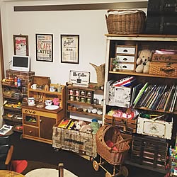 棚/子ども部屋/おままごとコーナー/おもちゃ収納/子どもと暮らす...などのインテリア実例 - 2016-11-09 06:30:31