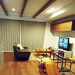 部屋全体/造作家具/ナラ無垢床/中古住宅/リノベーションのインテリア実例 - 2015-05-23 17:41:30