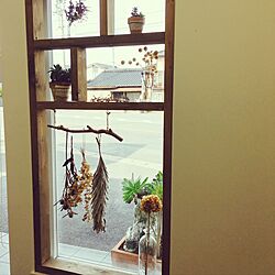壁/天井/デコ窓/DIY/ドライフラワー/多肉植物のインテリア実例 - 2016-12-08 18:41:28