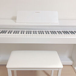 部屋全体/白いピアノ/電子ピアノ/ピアノがある部屋/1K...などのインテリア実例 - 2018-09-16 22:57:48