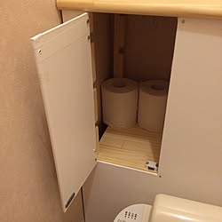 バス/トイレ/トイレタンクを隠す/ナチュラル/トイレ改造計画/カッティングシート...などのインテリア実例 - 2015-04-14 20:41:35