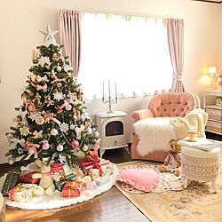 部屋全体/ピンクが好き/クリスマス/クリスマスツリー/クリスマスディスプレイのインテリア実例 - 2023-11-25 20:23:46