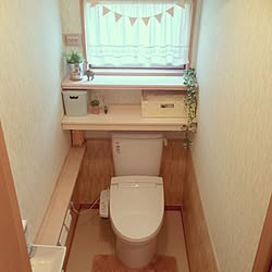 バス/トイレ/トイレ/ガーランド/セリア/トイレットペーパー収納...などのインテリア実例 - 2017-07-11 15:42:19