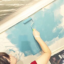 壁/天井/やっと始めました♡/ペンキ塗り/かべ塗装/壁のペイント...などのインテリア実例 - 2016-07-27 08:32:28