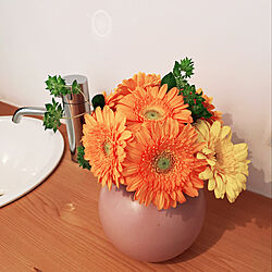 フラワーアレンジ/IKEA/花瓶/ガーベラ/バス/トイレのインテリア実例 - 2021-05-09 12:50:44