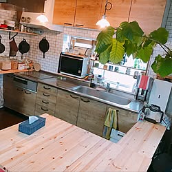 キッチン/中古住宅/生活感/DIY/カウンターDIY...などのインテリア実例 - 2016-12-13 14:12:24