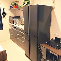 キッチン/MITSUBISHI/冷蔵庫/RoomClip5周年/モノトーンのインテリア実例 - 2017-06-18 19:39:24