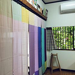 部屋全体/グリーンカーテン/帯揚げをカーテンに/着付け教室を作るのインテリア実例 - 2015-07-06 16:39:03