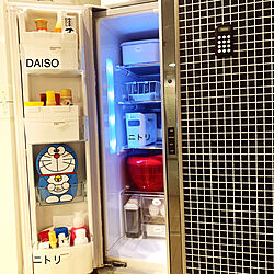 冷蔵庫リメイクシート/ニトリ収納BOX/DAISOケース/冷蔵庫収納見直し/冷蔵庫ドアポケット...などのインテリア実例 - 2021-12-09 10:23:54