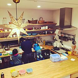 キッチン/この字型キッチン/IKEA 照明/IKEA 雑貨/見える収納...などのインテリア実例 - 2017-01-09 22:05:22