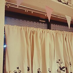 壁/天井/ひとり暮らし/セリア/ニトリのカーテン/出窓...などのインテリア実例 - 2016-05-08 00:20:50